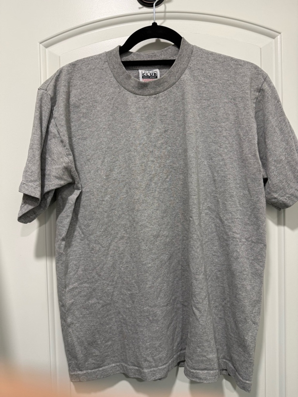 Pro Club Heavyweight Grey Crewneck T-Shirt for Men. Size Medium